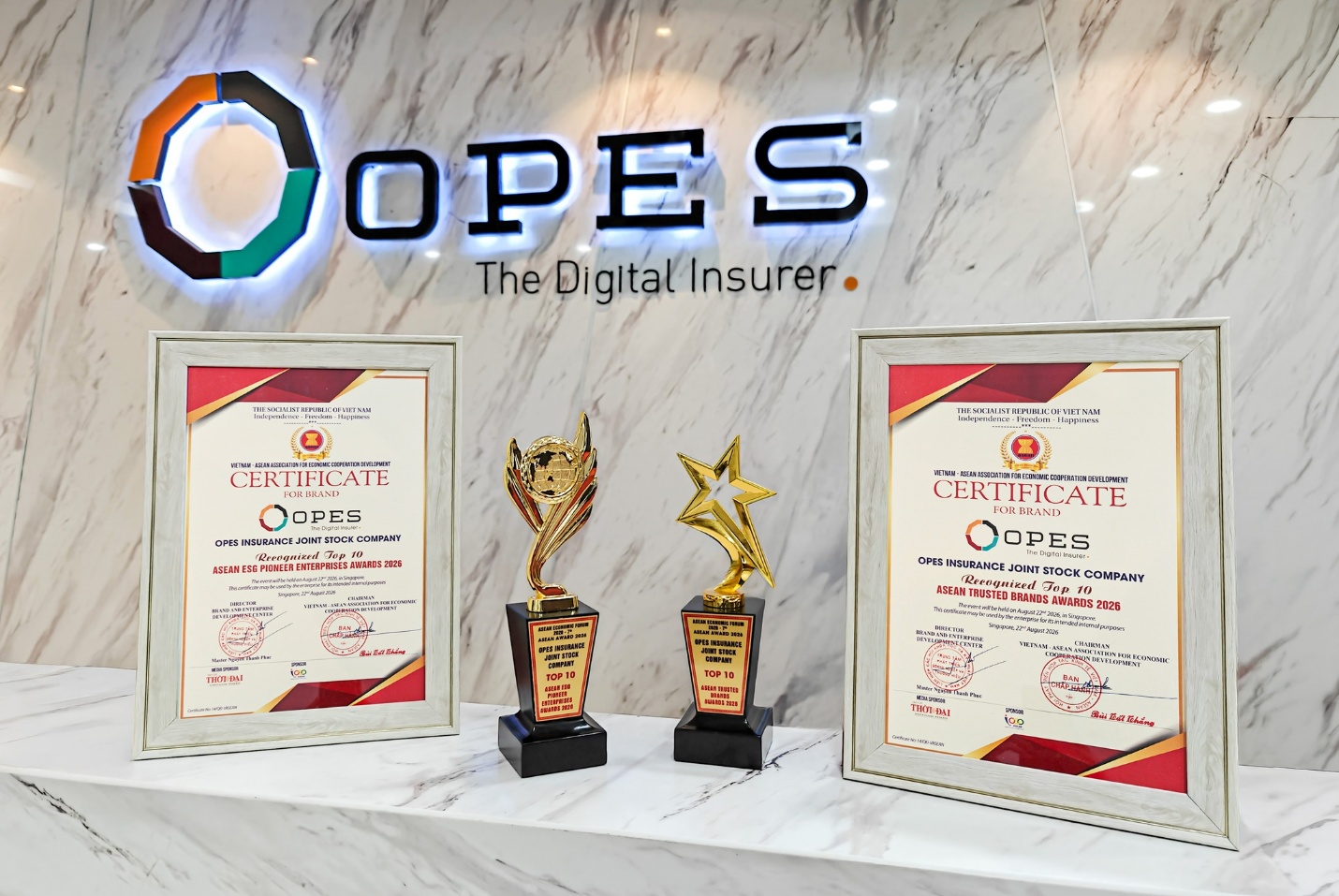 Bảo hiểm số OPES với “cú đúp” giải thưởng từ ASEAN Awards 2026