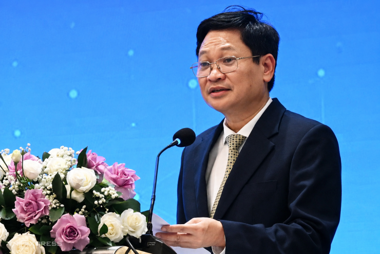 Cục trưởng Công nghệ số và trí tuệ nhân tạo - Nguyễn Khắc Lịch, phát biểu tại diễn đàn. Ảnh: Trọng Đạt