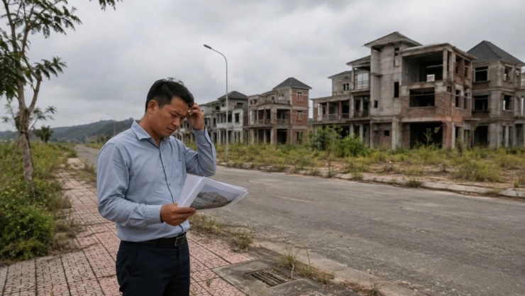 Đất nền, biệt thự vùng ven và các sản phẩm đầu cơ cao có nguy cơ “đóng băng” khi dòng tiền rút khỏi thị trường (Ảnh minh họa: ChatGPT)