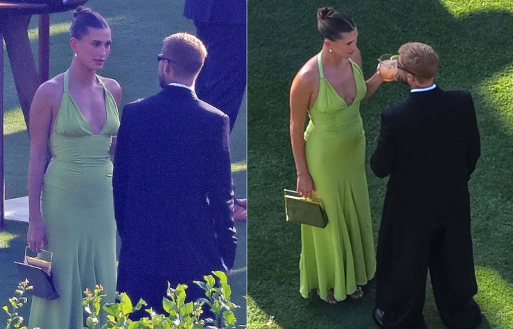 Vợ chồng Justin - Hailey Bieber trong đám cưới. Ảnh: DeuxMoi