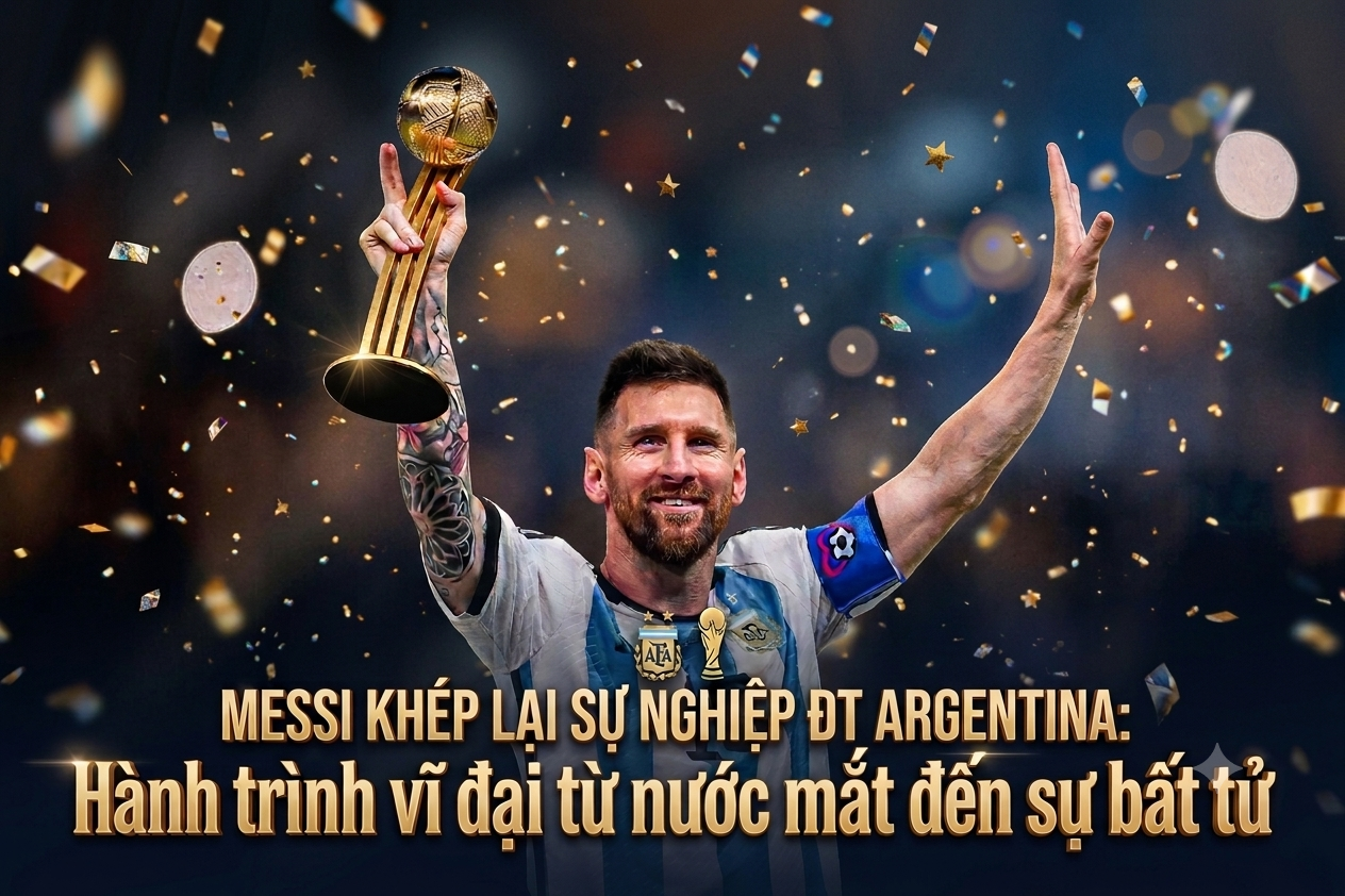 Messi khép lại sự nghiệp ĐT Argentina: Hành trình vĩ đại từ nước mắt đến sự bất tử - 1