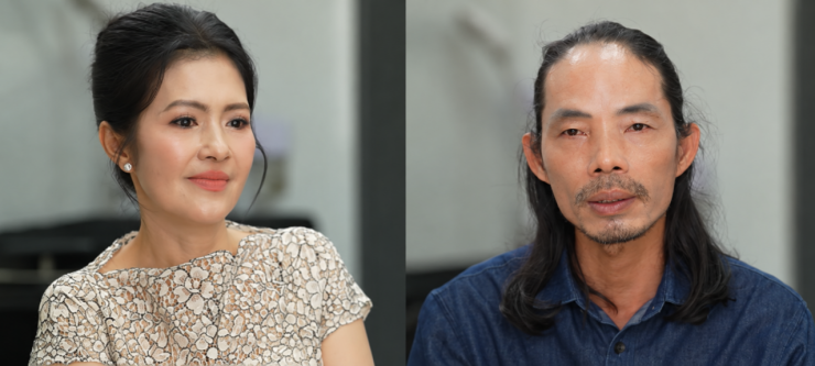 Vợ chồng anh Bá Linh tại chương trình Tình trăm năm