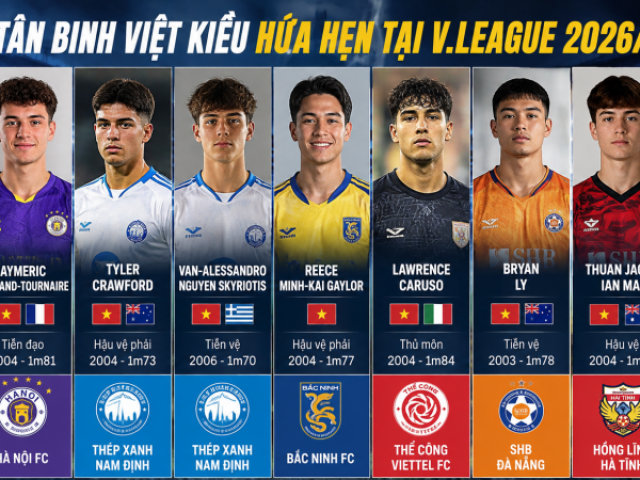 9 tân binh Việt kiều tại V.League 2026/2027 gồm những ai, có gì đáng chú ý?