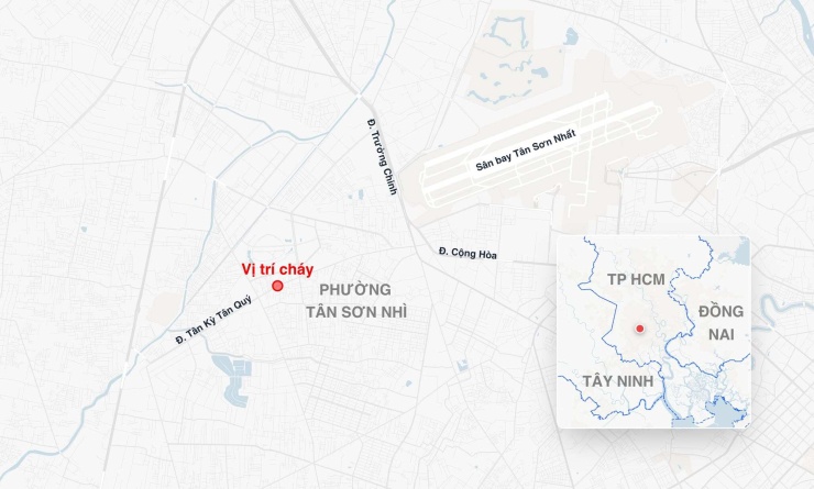 Vị trí khách sạn xảy ra cháy. Ảnh: Hoàng Thanh
