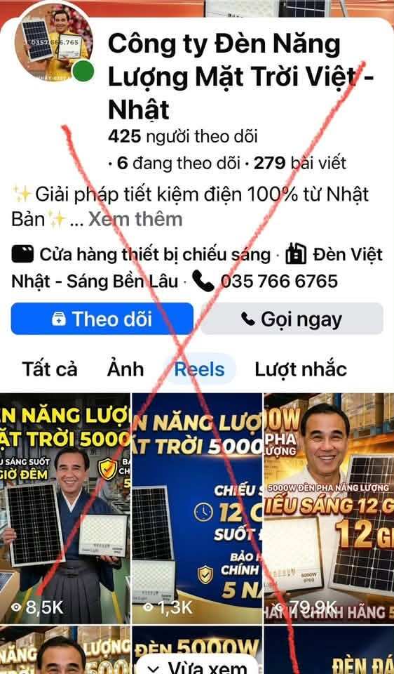 Quyền Linh lên tiếng khi hình ảnh bị sử dụng quảng cáo đèn năng lượng mặt trời. Ảnh: FBNV
