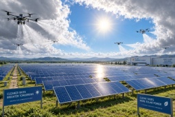 Đột phá giải pháp sử dụng drone để xua mây, tăng vọt hiệu suất điện mặt trời