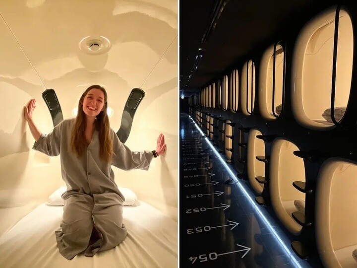 Không gian bên trong khách sạn con nhộng Nine Hours tại sân bay Narita, Nhật Bản. (Ảnh: Business Insider)