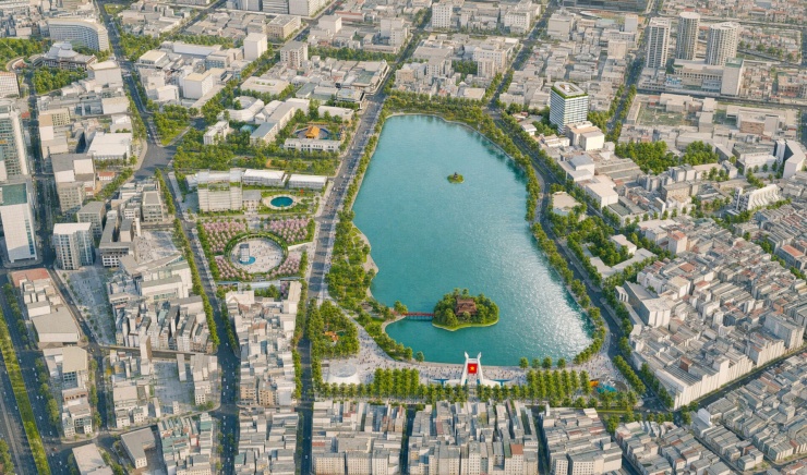 Toàn cảnh 'Khải Hoàn Môn' 36m đang gây tranh luận bên hồ Hoàn Kiếm - 1