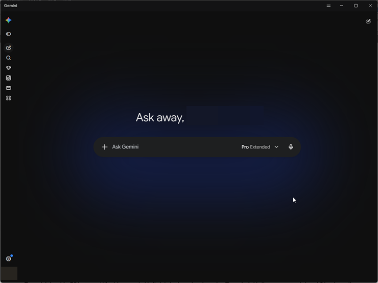 Giao diện ứng dụng Gemini trên Windows 11.