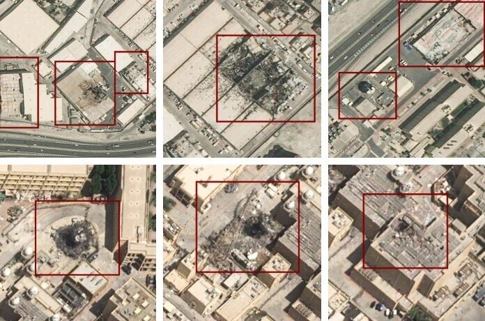 Những thiệt hại ở NSA Bahrain trong ảnh vệ tinh công bố hồi tháng 6. Ảnh: Airbus, WSJ