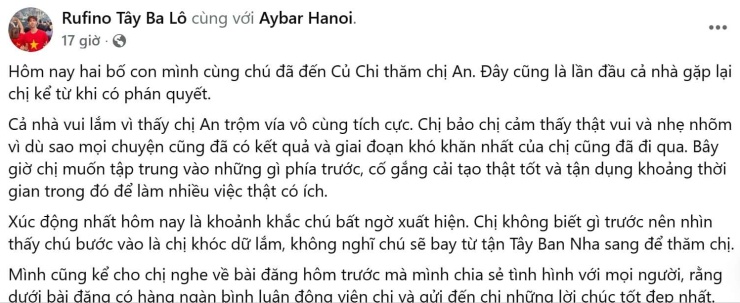 An Tây bật khóc khi gặp gia đình sau phán quyết, nhắn gửi lời xin lỗi - 1