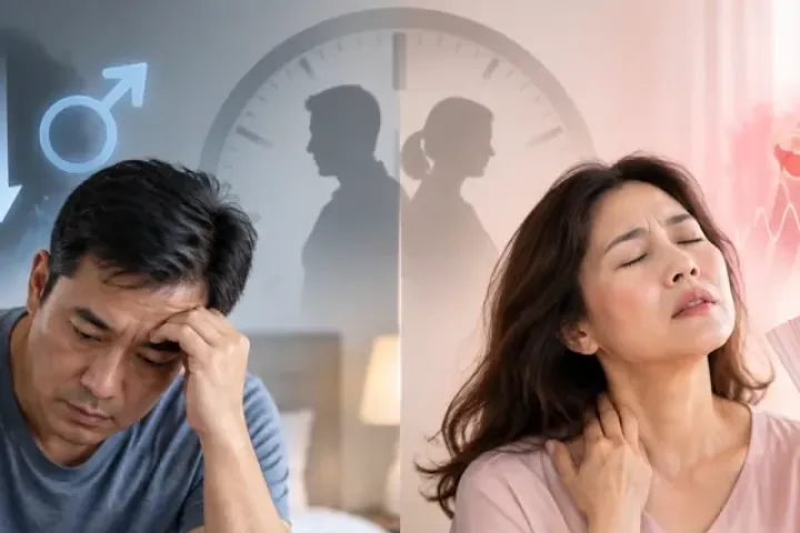 Đàn ông dễ 'xuống phong độ', phụ nữ liên tục bốc hỏa khi qua tuổi 40, vì sao?
