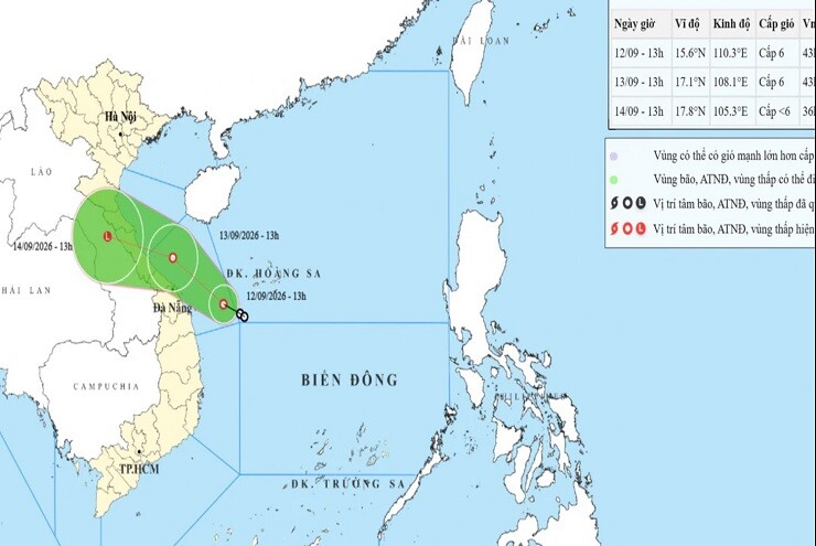 Áp thấp nhiệt đới hướng vào vùng biển Đà Nẵng, 15 tỉnh thành ứng phó