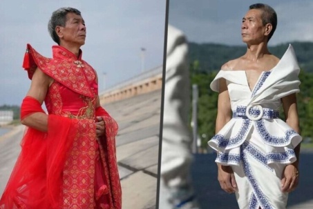 Hai anh em họ ngoài 50 tuổi mặc trang phục nữ để quảng bá vải, bị người thân phản đối