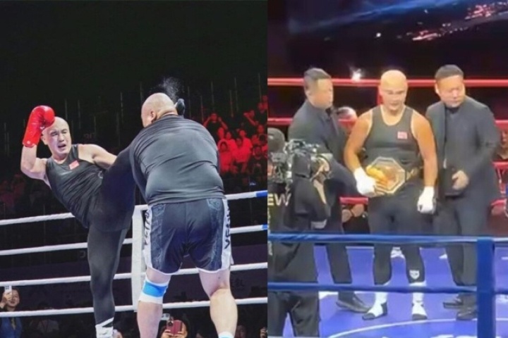 'Đệ nhất Thiếu Lâm' Nhất Long hạ gục lực sĩ 150 kg, giành đai vô địch ở tuổi 39