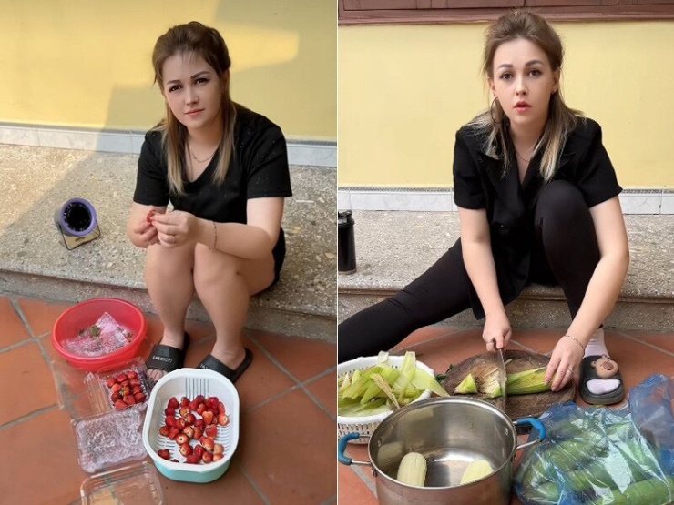 Hình ảnh giản dị của Elena ở quê chồng 