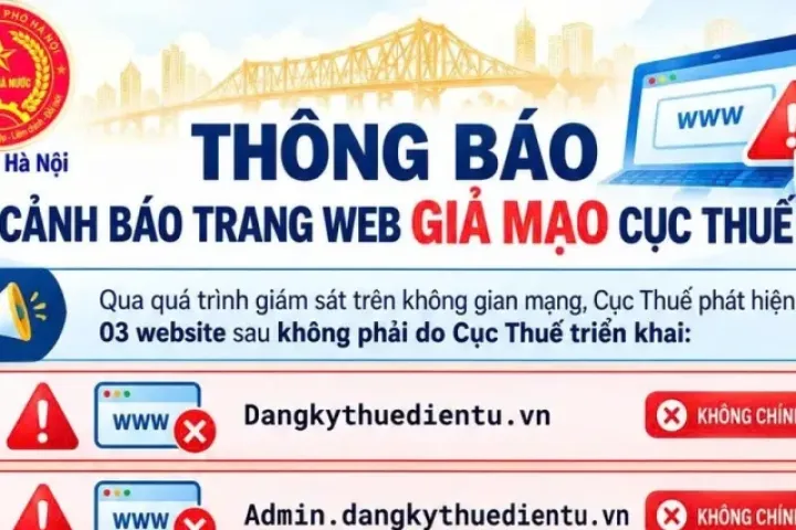Cơ quan Thuế khuyến cáo người dân không truy cập 3 website giả mạo