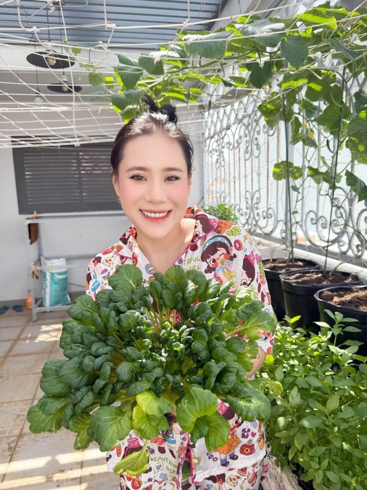 Hồ Bích Trâm thu hoạch dưa lưới 'ăn không xuể' ở ban công - 6
