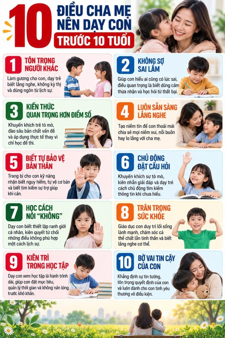 Không phải điểm số, đây là 10 điều cha mẹ cần trang bị cho con để chúng lớn lên vững vàng - 1