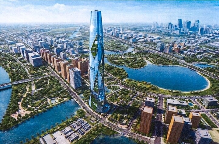 Phối cảnh tòa nhà biểu tượng tài chính 99 tầng tại Trung tâm Tài chính quốc tế TP.HCM. (Ảnh: Nhà đầu tư)