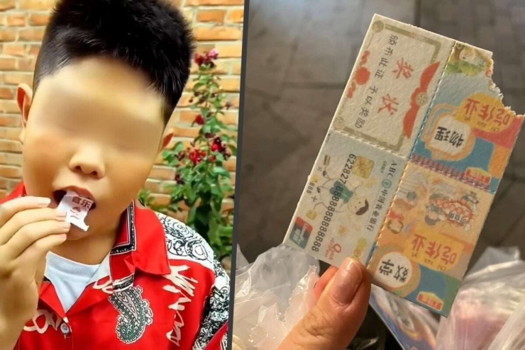Học sinh Trung Quốc “ăn bài tập” để giải tỏa áp lực học hành. Ảnh: SCMP tổng hợp/RedNote
