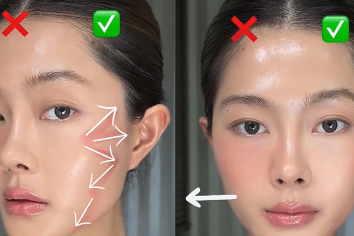 Mẹo thoa má hồng tạo hiệu ứng nâng cơ mặt
