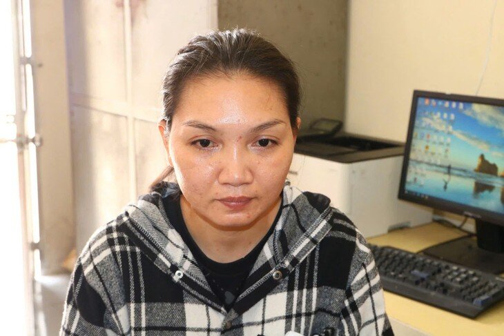 Huỳnh Thị Nghĩa tại cơ quan công an. Ảnh: Công an tỉnh Đồng Tháp.