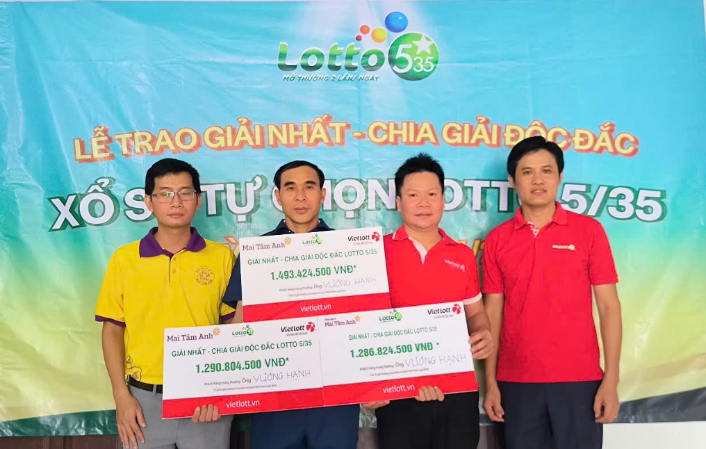 Anh Vương Hạnh nhận 03 giải Nhất xổ số quay nhanh Lotto 5/35 kỳ QSMT 00874 trị giá hơn 4 tỷ đồng