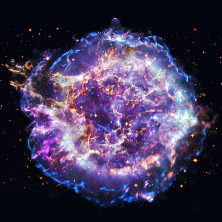 Hình ảnh chòm sao Cassiopeia do kính viễn vọng Chandra chụp. Đây là tàn dư của một vụ nổ siêu tân tinh.