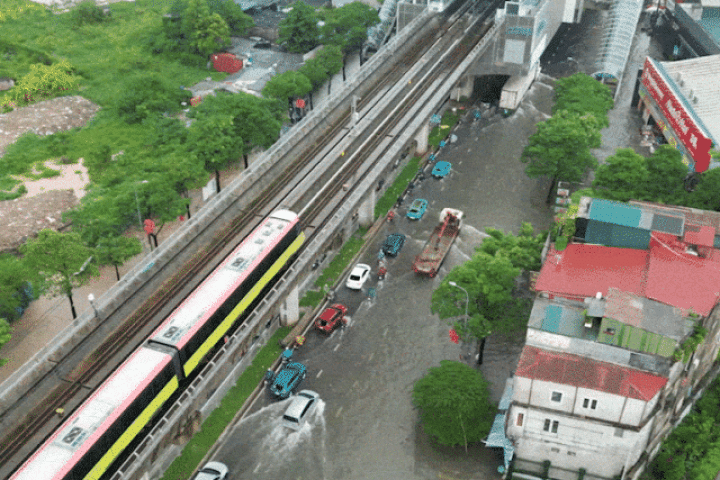 Hà Nội ngập nhìn từ trên cao