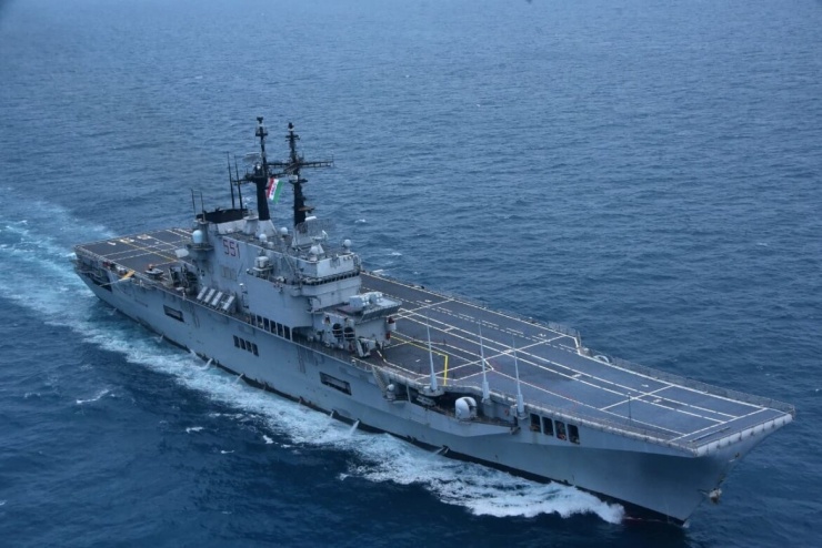 Tàu sân bay ITS Giuseppe Garibaldi đã tiến vào vùng biển Indonesia ngày 17/9. Nguồn: Hải quân Indonesia