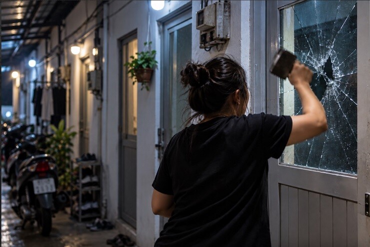 Vợ chửi bới, đập vỡ kính phòng trọ vì nghi chồng bị phụ nữ khác lôi kéo đi chơi