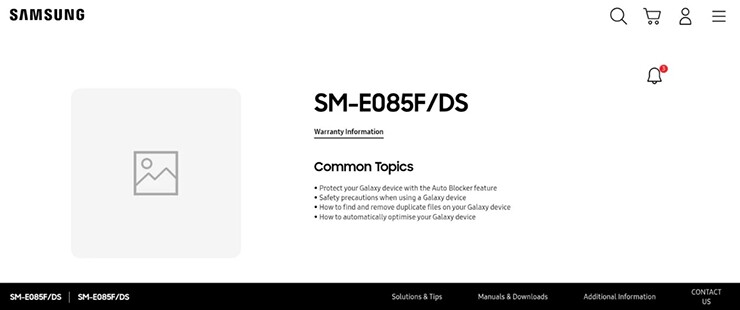 Galaxy M08 và F08 xuất hiện trên trang hỗ trợ của Samsung.