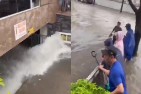 Bảo vệ kể giây phút thoát thân khi nước tràn vào tầng hầm chung cư như thác đổ