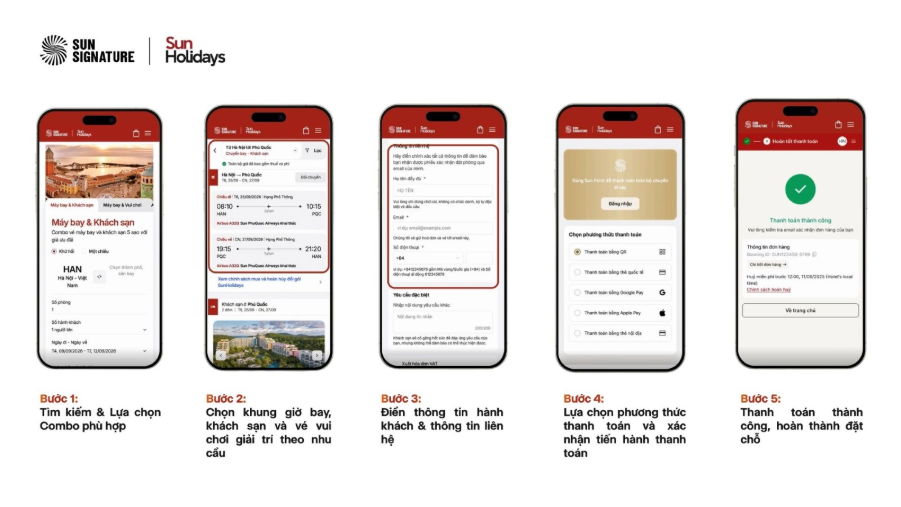 Các bước khám phá nền tảng Sun Holidays