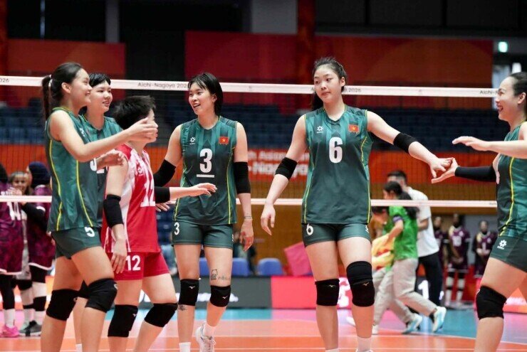 Quỳnh Hương (số 6) đang chơi rất hay ở lần đầu dự ASIAD cùng tuyển Việt Nam.Ảnh Đoàn ASIAD Việt Nam