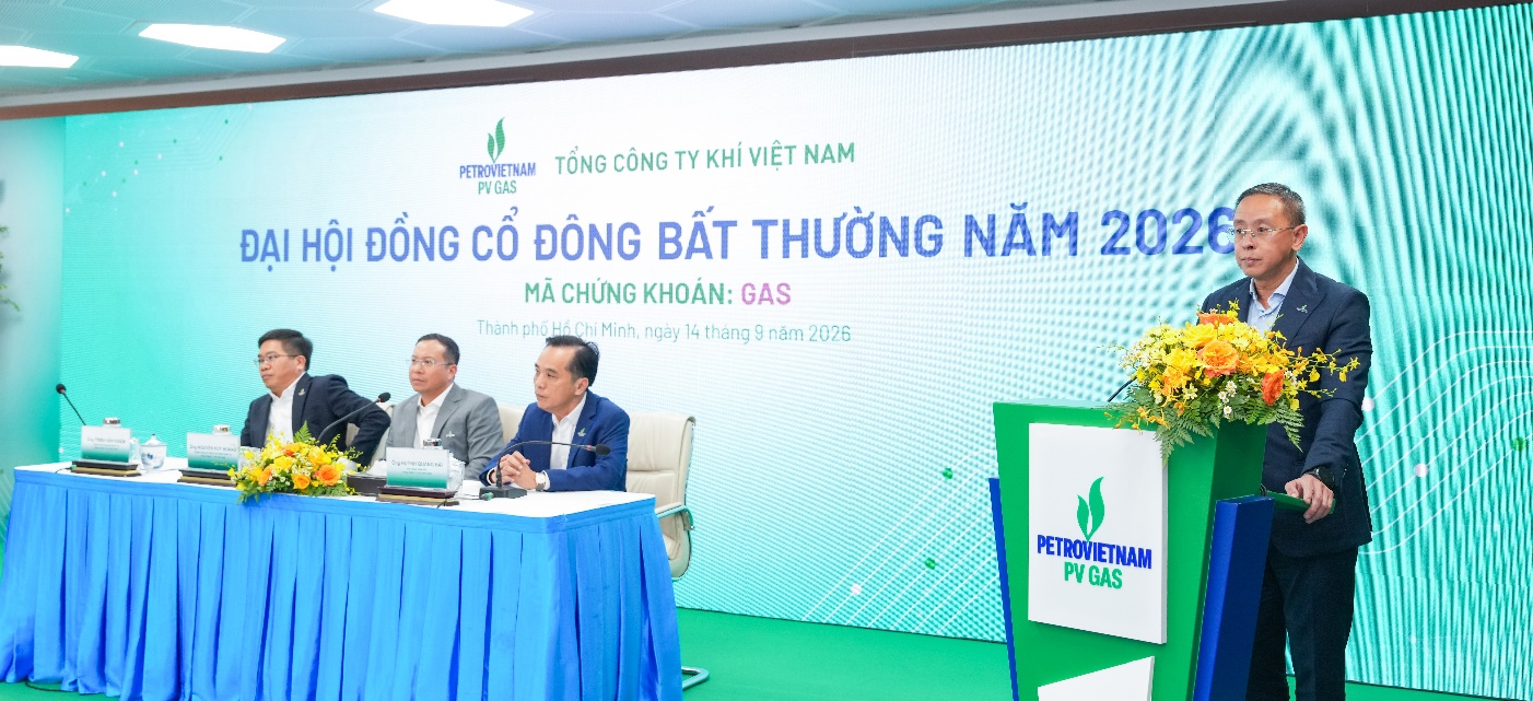 Thành viên HĐTV Petrovietnam Trần Bình Minh phát biểu tại Đại hội&nbsp;
