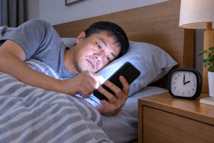 Thức khuya, ngủ ít ảnh hưởng tới sức khỏe mạch máu. Ảnh: AI