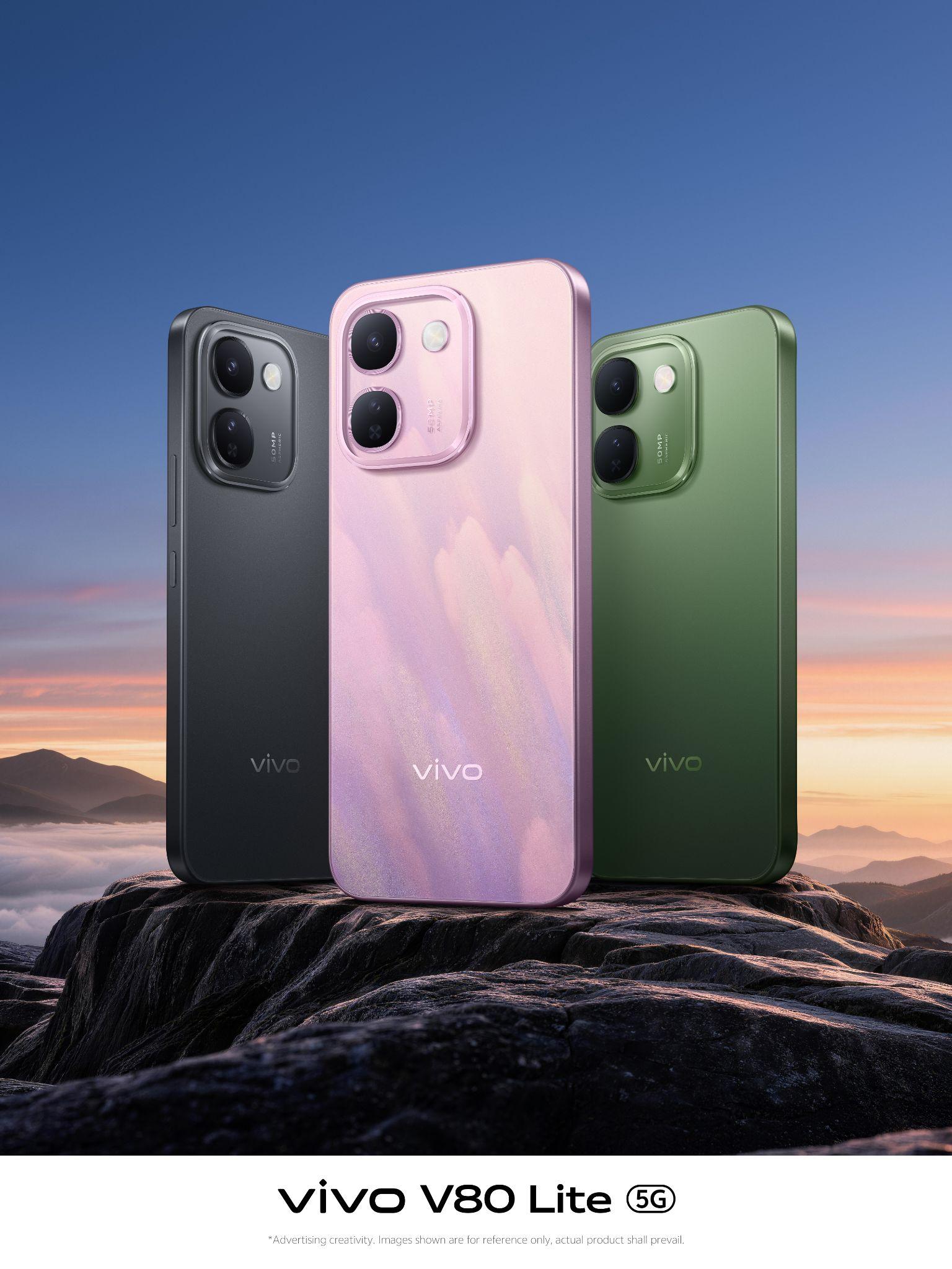 Dòng vivo V80 Lite 5G là smartphone đầu tiên của vivo trang bị Pin BlueVolt 10.000 mAh. Nguồn ảnh: vivo Việt Nam.