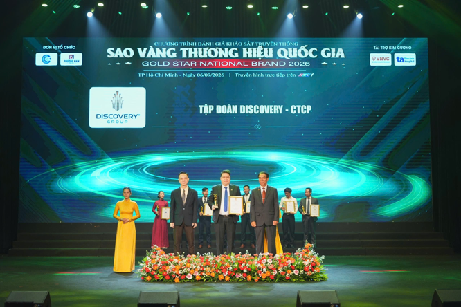 Ông Nguyễn Nam Thiều – Chủ tịch HĐQT Discovery Group tại chương trình Sao Vàng Thương hiệu Quốc gia 2026.