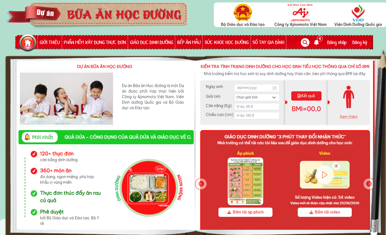Dự án Bữa ăn học đường không chỉ tập trung vào thực đơn, mà còn hướng đến việc hình thành thói quen ăn uống khoa học cho trẻ.