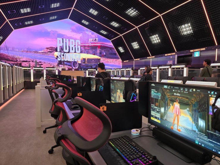 Bên trong một khu vực trải nghiệm PUBG của Krafton tại Seoul, Hàn Quốc tháng 7/2025. Ảnh: Yonhap