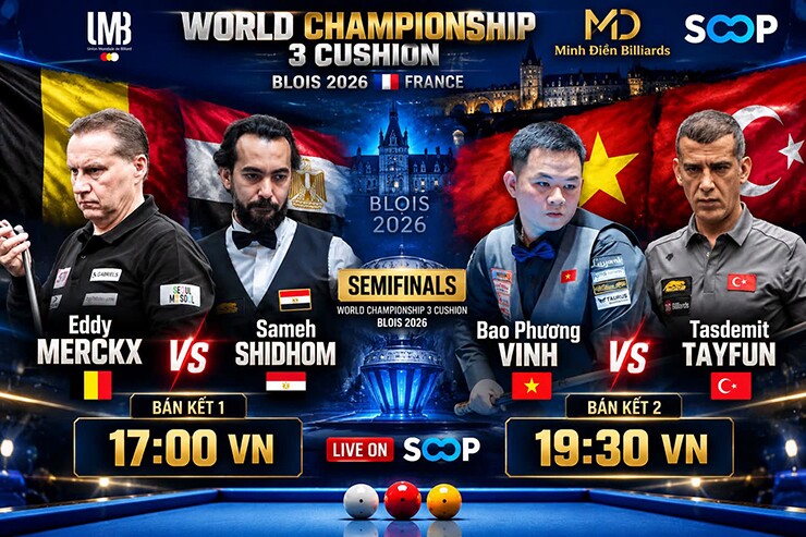 Ngôi sao&nbsp;Tasdemir Tayfun là đối thủ của Phương Vinh tại bán kết. Ảnh Minh Điền Billiards