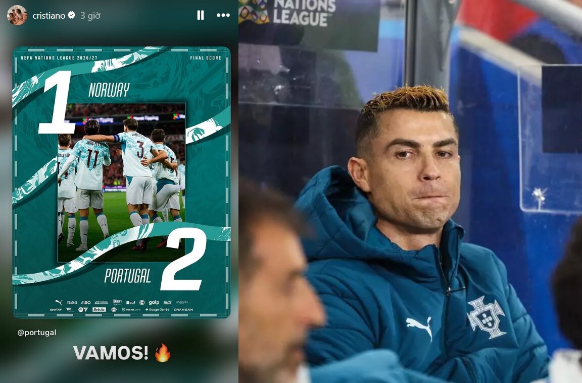 Phản ứng đầu tiên của Ronaldo trên truyền thông sau khi phải ngồi dự bị cả trận