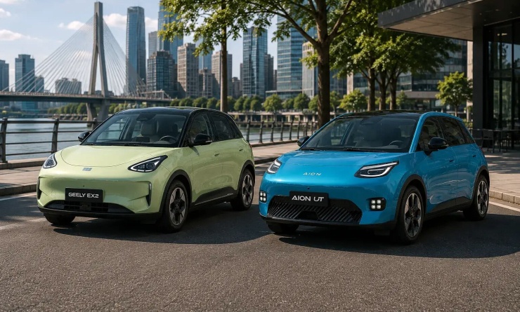 Geely EX2 và GAC Aion UT là hai trong số 27 mẫu xe thuộc các thương hiệu Trung Quốc có tên trong danh sách đề cử. Ảnh: WM1