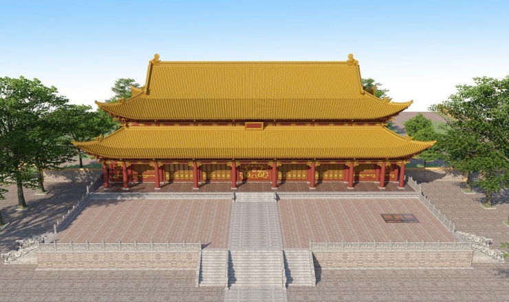 Công trình được phục dựng trên nền di tích gốc đã được phát hiện. UNESCO yêu cầu việc phục hồi phải ở mức tối đa, đồng thời không được xâm hại các dấu tích khảo cổ, qua đó bảo đảm tính xác thực và toàn vẹn của di sản. Phạm vi thực hiện dự án phục dựng khoảng 10.700 m2, gồm nền điện Kính Thiên, sân Đan Trì, sân phía đông, tây, nam, sân vườn phía bắc đến nhà D67.