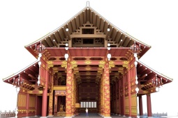Phối cảnh điện Kính Thiên ở hoàng thành Thăng Long