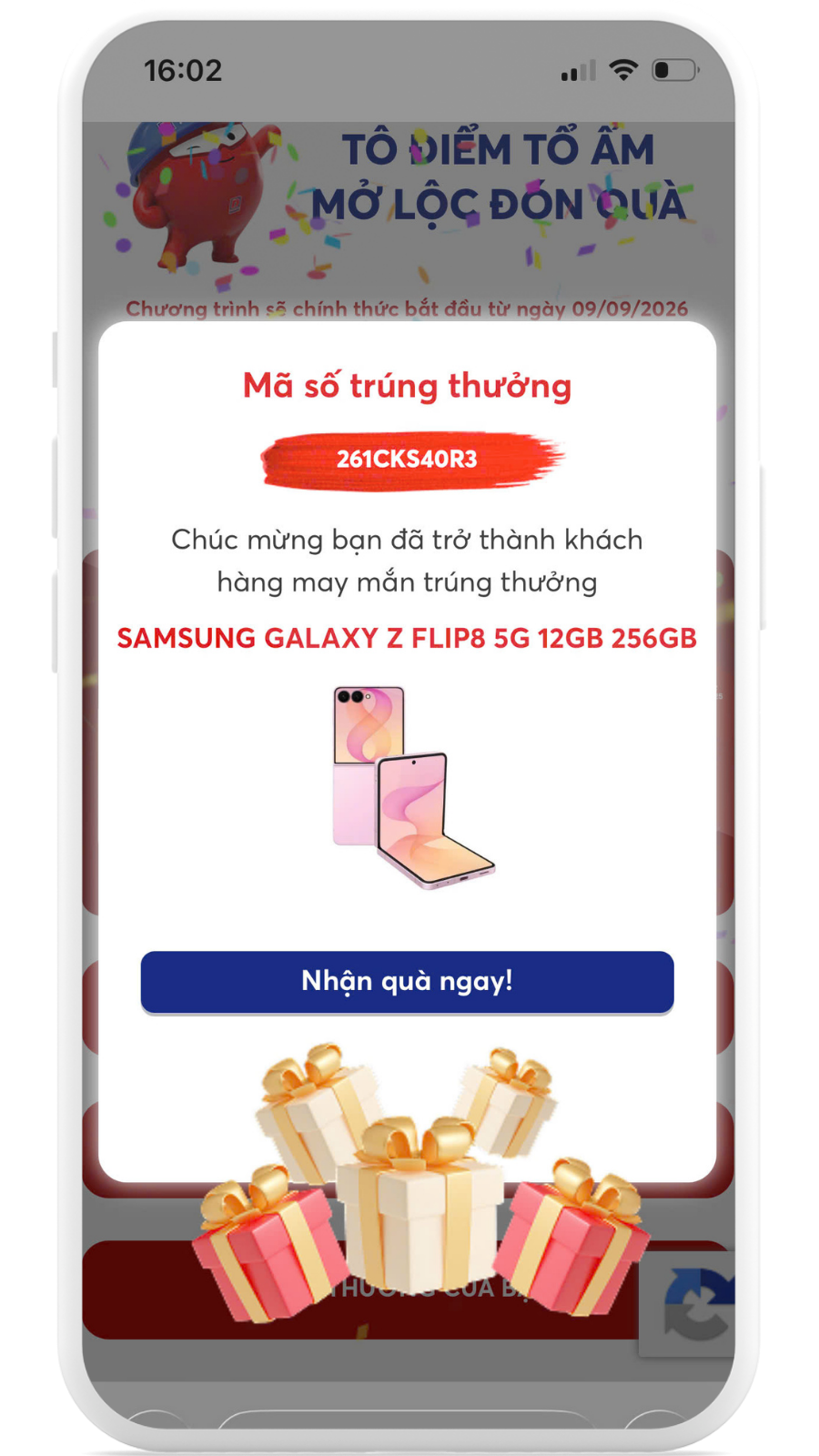 Khách hàng quét QR trên thẻ cào, nhập mã số may mắn trên website và nhận kết quả ngay sau khi tham gia. (Hình ảnh chỉ mang tính chất minh họa)