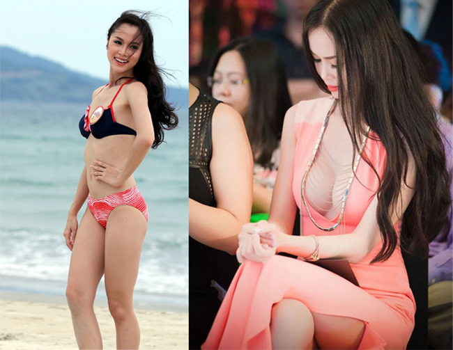Khi tham dự Hoa hậu Việt Nam 2012, cô có vòng 1 nhỏ nhắn.&nbsp;
