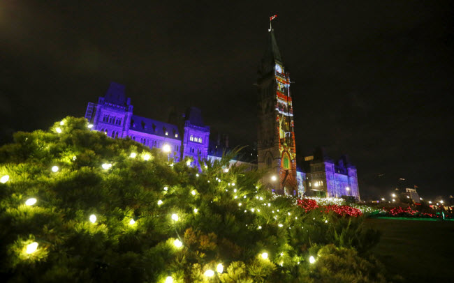 Khu tòa nhà quốc hội ở Ottawa, Canada.